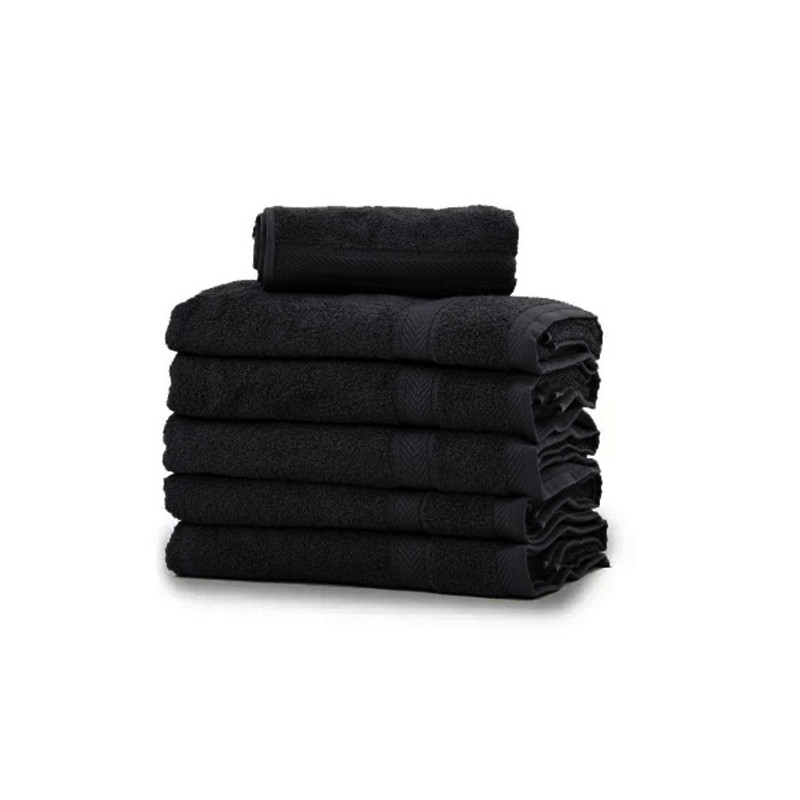 Lot de 12 Serviettes de Toilette Noires 50x90 Lot de 12 Serviettes de Toilette Noires 50x90