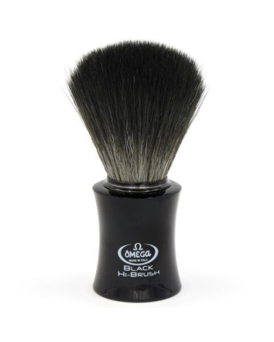 Blaireau de Rasage Synthétique Manche en Bois Noire OMEGA