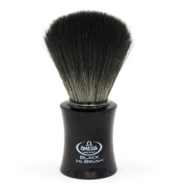 Blaireau de Rasage Synthétique Manche en Bois Noire OMEGA