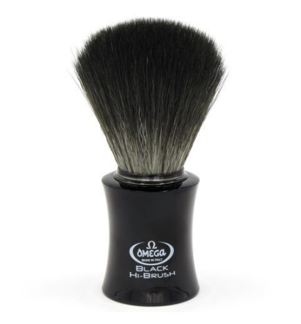 Blaireau de Rasage Synthétique Manche en Bois Noire OMEGA