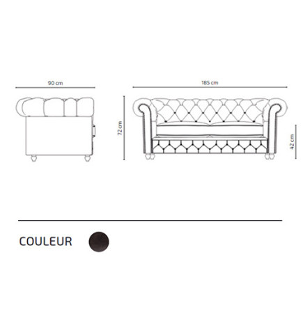Attente 2 Places Dock Marron