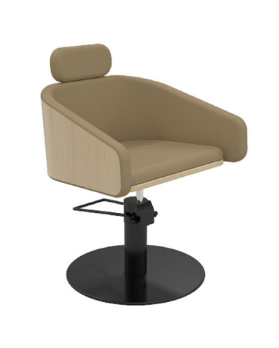 Fauteuil Alya Beige Base Ronde Noire