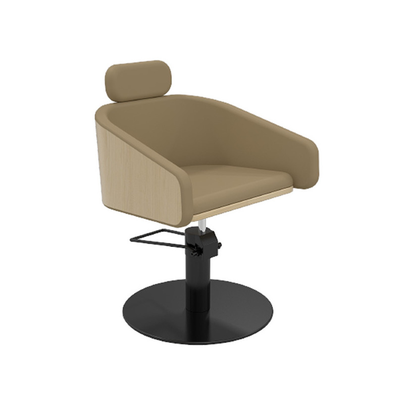Fauteuil Alya Beige Base Ronde Noire Fauteuil Alya Beige Base Ronde Noire