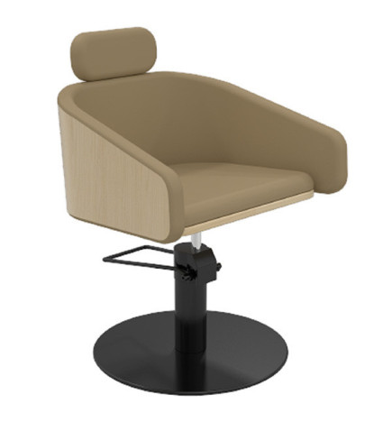 Fauteuil Alya Beige Base Ronde Noire
