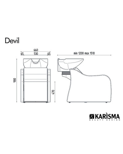 Bac à Shampoing Devil Relax avec Repose Pieds électrique Karisma