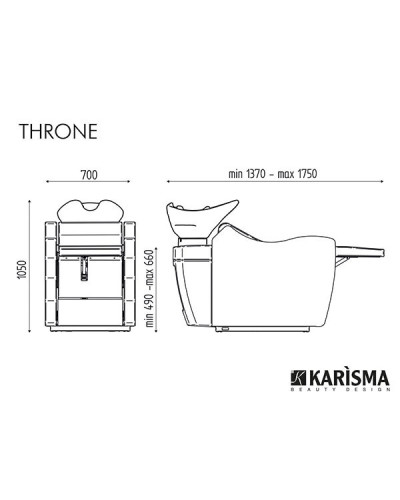 Bac à Shampoing avec Jet Massage Throne Karisma