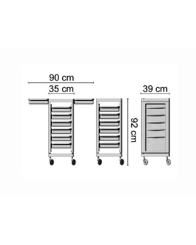 Table de service Smart Coiffure 6 Tiroirs Ceriotti
