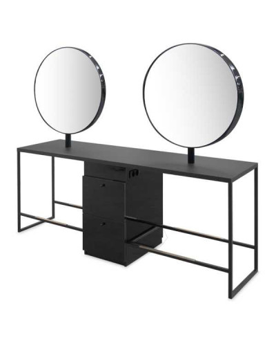 Coiffeuse Centrale 4 Places Scamnum Noire Nelson Mobilier