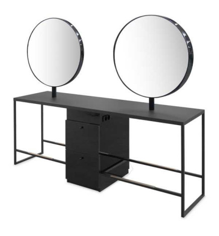 Coiffeuse Centrale 4 Places Scamnum Noire Nelson Mobilier