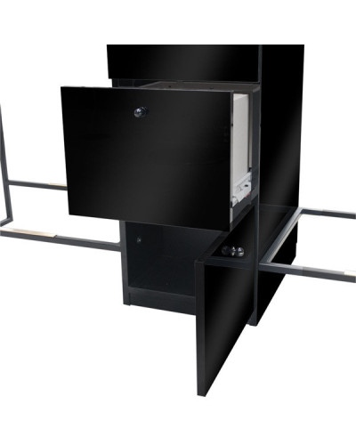 Coiffeuse Centrale 4 Places Scamnum Noire Nelson Mobilier