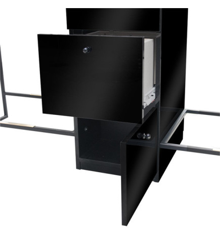 Coiffeuse Centrale 4 Places Scamnum Noire Nelson Mobilier