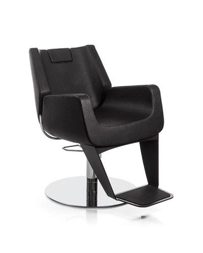 Fauteuil Barbier Boss-light Noir Base Ronde Pompe Hydraulique Nelson Mobilier