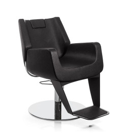 Fauteuil Barbier Boss-light Noir Base Ronde Pompe Hydraulique Nelson Mobilier