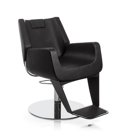 Fauteuil Barbier Boss-light Noir Base Ronde Pompe Hydraulique Nelson Mobilier