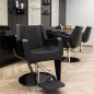 Fauteuil Barbier Boss-light Noir Base Ronde Pompe Hydraulique Nelson Mobilier Fauteuil Barbier Boss-light Noir Base Ronde Pompe Hydraulique Nelson Mobilier