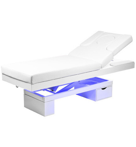 Lit Électrique Athéna Skaï Blanc