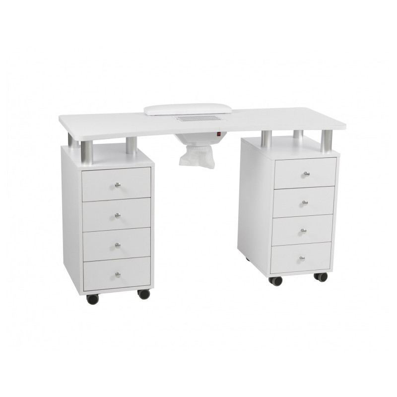 Table Manucure Distal Double 8 Tiroirs 4/4 Blanche Table Manucure Distal Double 8 Tiroirs 4/4 Blanche