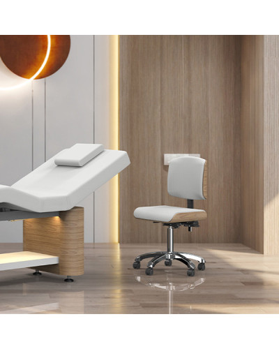 Tabouret Zoi Bois Naturel Blanc SilverFox