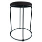 Tabouret en Velour Noir Pieds Acier Noir Tabouret en Velour Noir Pieds Acier Noir
