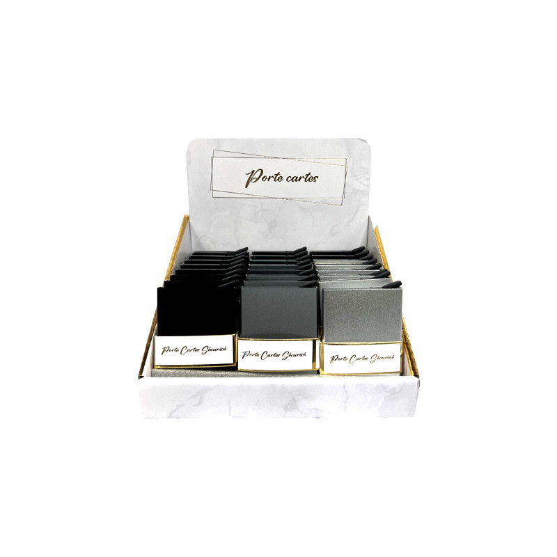 Présentoir 24 porte-cartes securisés 3 coloris Présentoir 24 porte-cartes securisés 3 coloris