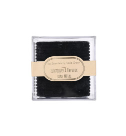 Elastiques Noirs Fins Sans Métal Grand Modèle x24pcs