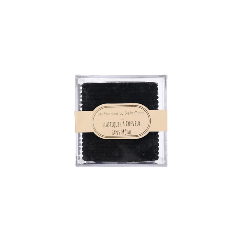 Elastiques Noirs Fins Sans Métal Grand Modèle x24pcs