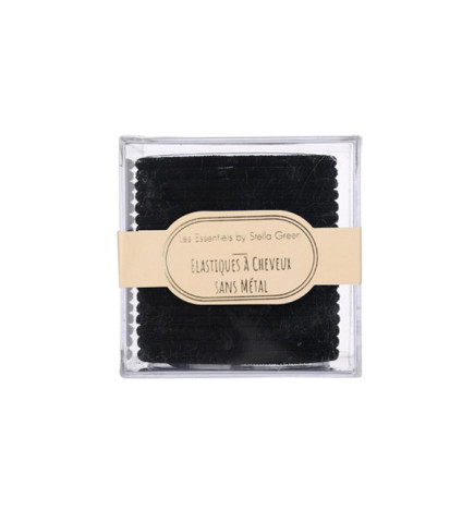 Elastiques Noirs Fins Sans Métal Grand Modèle x24pcs