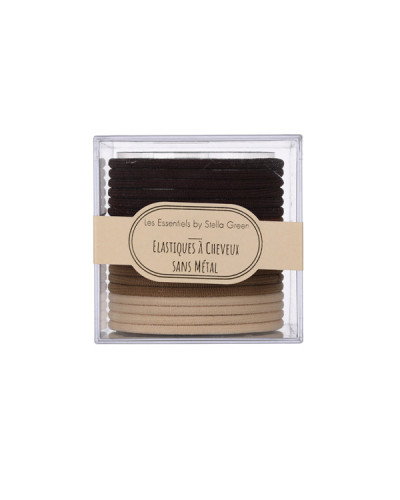 Elastiques à Cheveux Marrons Fins Grand Modèle x24pcs