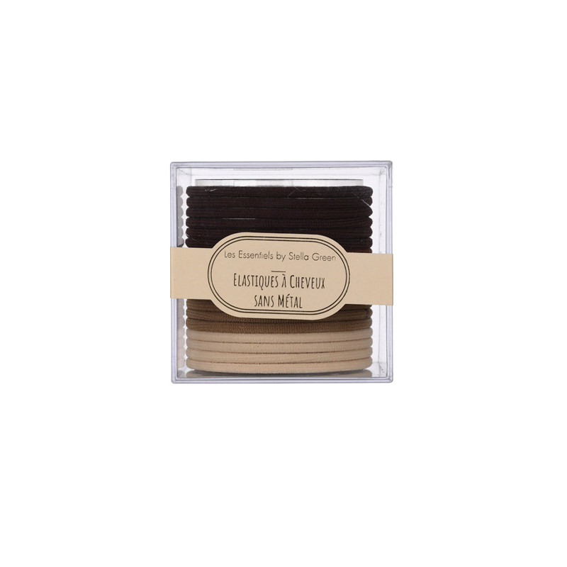 Elastiques à Cheveux Marrons Fins Grand Modèle x24pcs Elastiques à Cheveux Marrons Fins Grand Modèle x24pcs