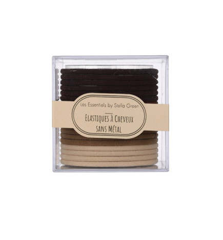 Elastiques à Cheveux Marrons Fins Grand Modèle x24pcs
