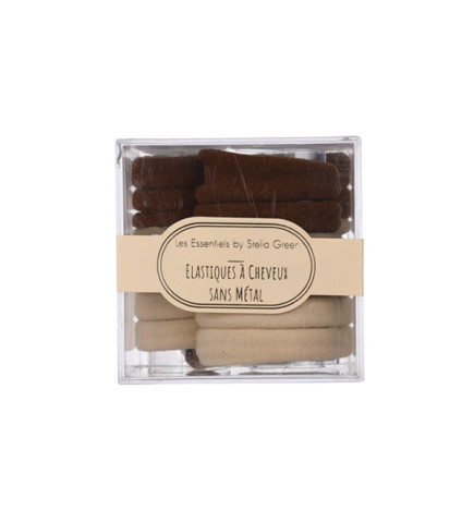 Elastiques à Cheveux Marron Petit Modele x24pcs