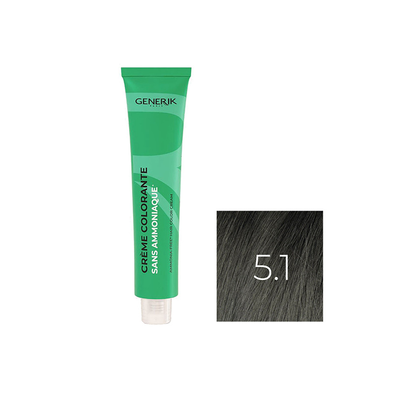 Coloration Sans Paraben N°5,1 Châtain Clair Cendré 100ml Coloration Sans Paraben N°5,1 Châtain Clair Cendré 100ml
