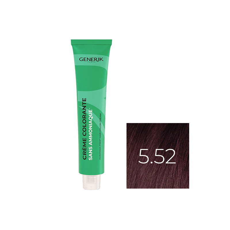 Coloration Sans Paraben N°5,52 Châtain Clair Acajou Rouge Irisé 100ml Coloration Sans Paraben N°5,52 Châtain Clair Acajou Rouge Irisé 100ml