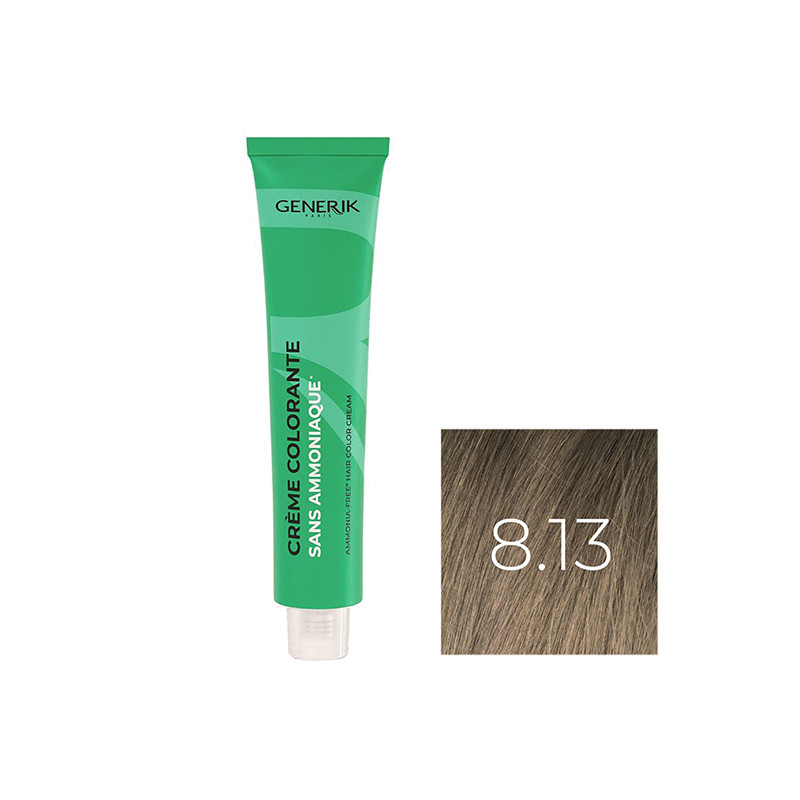Coloration Sans Paraben N°8,13 Blond Clair Cendré Doré 100ml