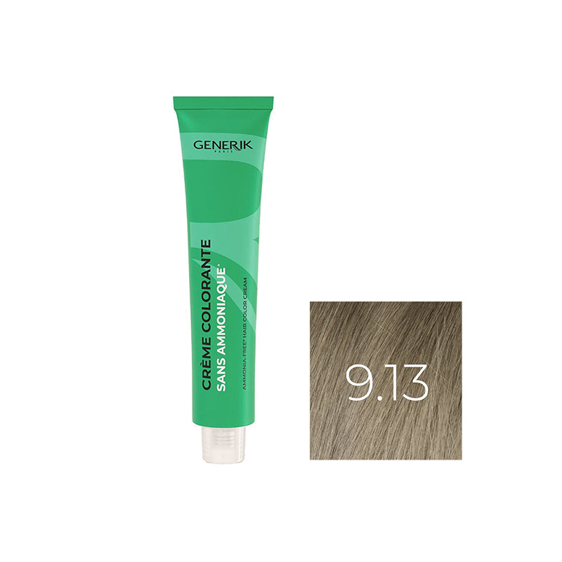 Coloration Sans Paraben N°9,13 Blond Très Clair Cendré Doré 100ml Coloration Sans Paraben N°9,13 Blond Très Clair Cendré Doré 100ml