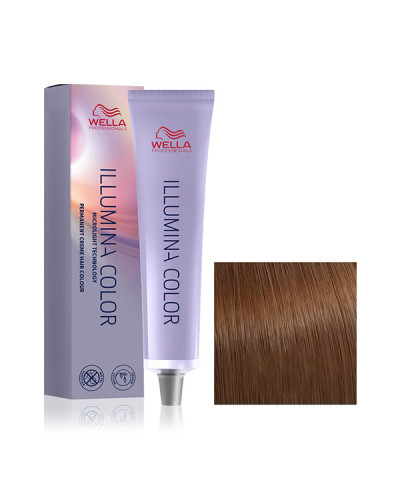 Coloration Illumina Color N°7.75 Blond Moyen Marron Acajou Wella 60ml