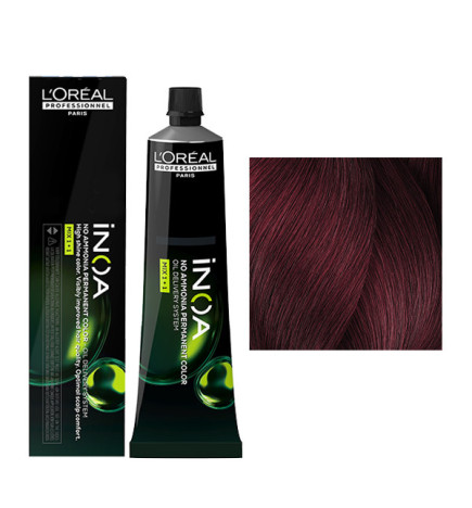 Coloration Inoa N° 5.62 ChâtaIn ClaIr Rouge Irisé Carmilane L'Oréal Professionnel 60ml