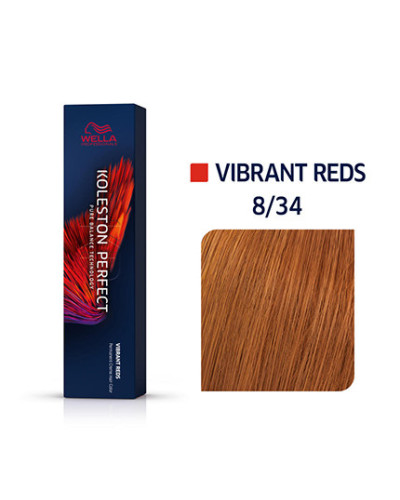 Koleston 8.34 Blond Clair Doré Cuivré Vibrant Reds 60ml