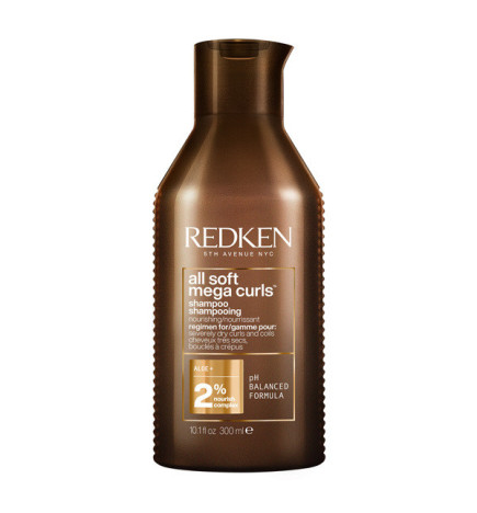 Shampooing Cheveux Bouclés Crépus All Soft Mega Curls Redken 300ml
