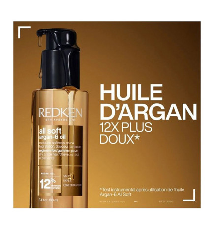 Huile d'Argan All Soft 6 Multi-Bénéfices Redken 100ml
