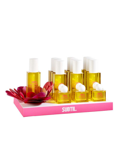 SUBTIL PRESENTOIR HUILE ICONIC CORPS & CHEVEUX (9 PCS+6 MINI +1 TESTEUR OFFERT)