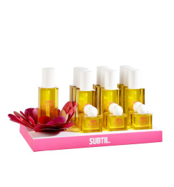 SUBTIL PRESENTOIR HUILE ICONIC CORPS & CHEVEUX (9 PCS+6 MINI +1 TESTEUR OFFERT)