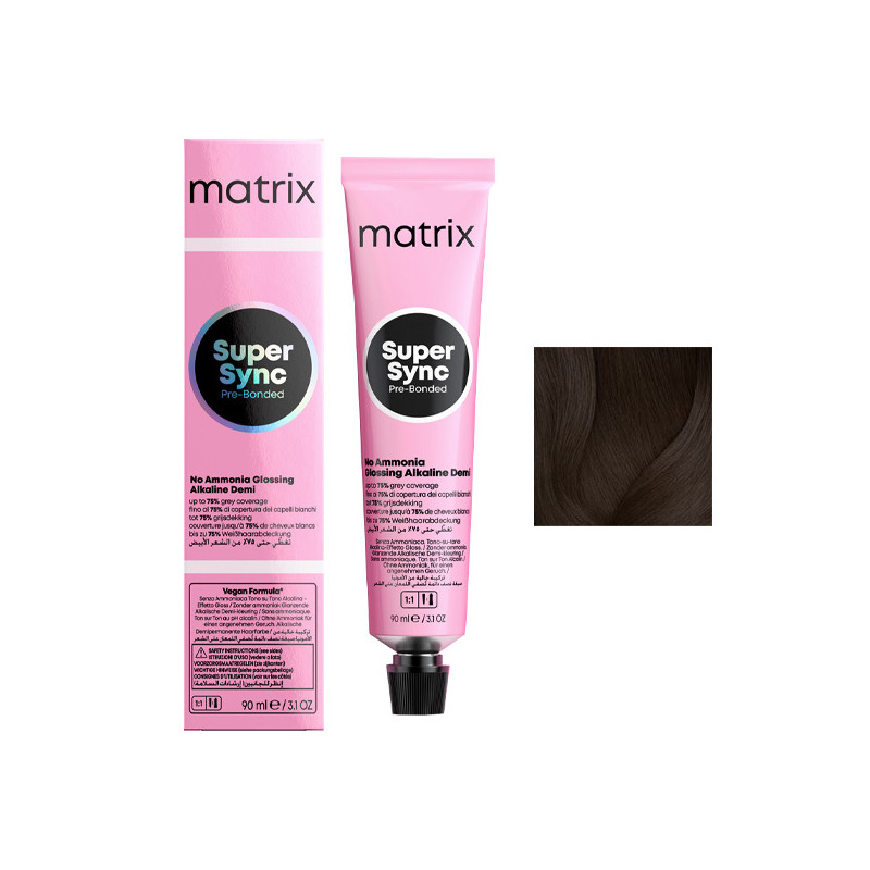 Coloration Ton sur Ton Super Sync N°3N Châtain Foncé Naturel Matrix 90ml Coloration Ton sur Ton Super Sync N°3N Châtain Foncé Naturel Matrix 90ml