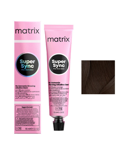 Coloration Ton sur Ton Super Sync N°3NN Châtain Foncé Naturel Profond Matrix 90ml
