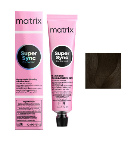 Coloration Ton sur Ton Super Sync N°4A Châtain Cendré Matrix 90ml