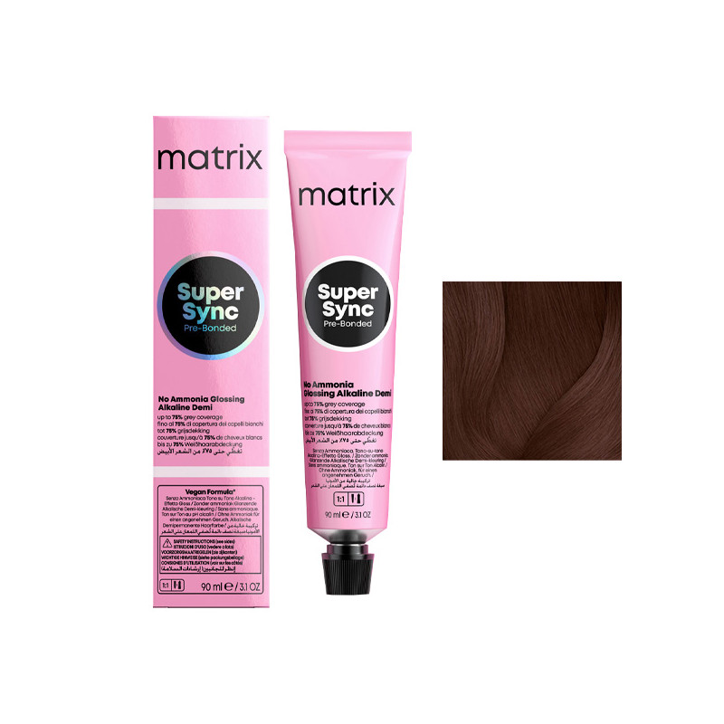 Coloration Ton sur Ton Super Sync N°5N Châtain Clair Naturel Matrix 90ml Coloration Ton sur Ton Super Sync N°5N Châtain Clair Naturel Matrix 90ml