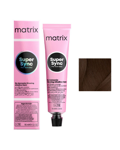 Coloration Ton sur Ton Super Sync N°5NN Chätain Clair Naturel Profond Matrix 90ml