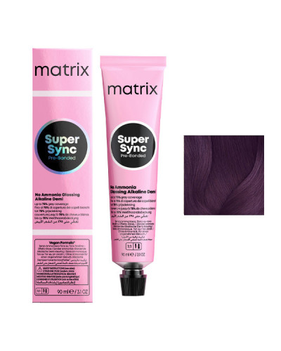 Coloration Ton sur Ton Super Sync N°5VV Châtain Clair Violet Profond Matrix 90ml