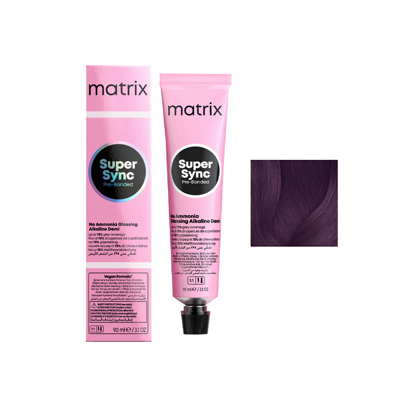 Coloration Ton sur Ton Super Sync N°5VV Châtain Clair Violet Profond Matrix 90ml Coloration Ton sur Ton Super Sync N°5VV Châtain Clair Violet Profond Matrix 90ml
