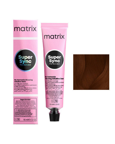 Coloration Ton sur Ton Super Sync N°6BC Blond Foncé Marron Cuivré Matrix 90ml